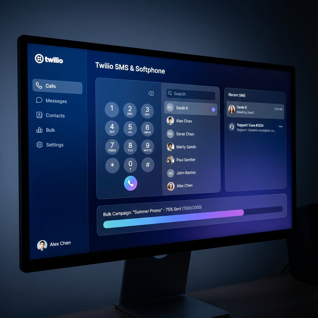Twilio SMS Dashboard with WebRTC Softphone